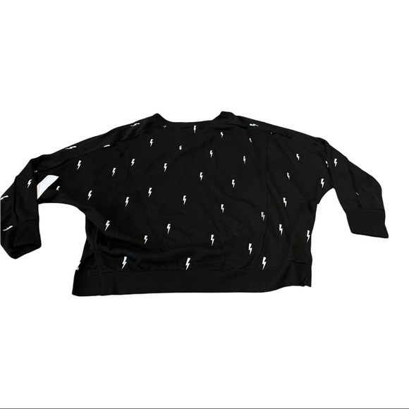 THEO & SPENCE Lightning Bolt Sweatshirt In Black White Min - Picture 2 of 10